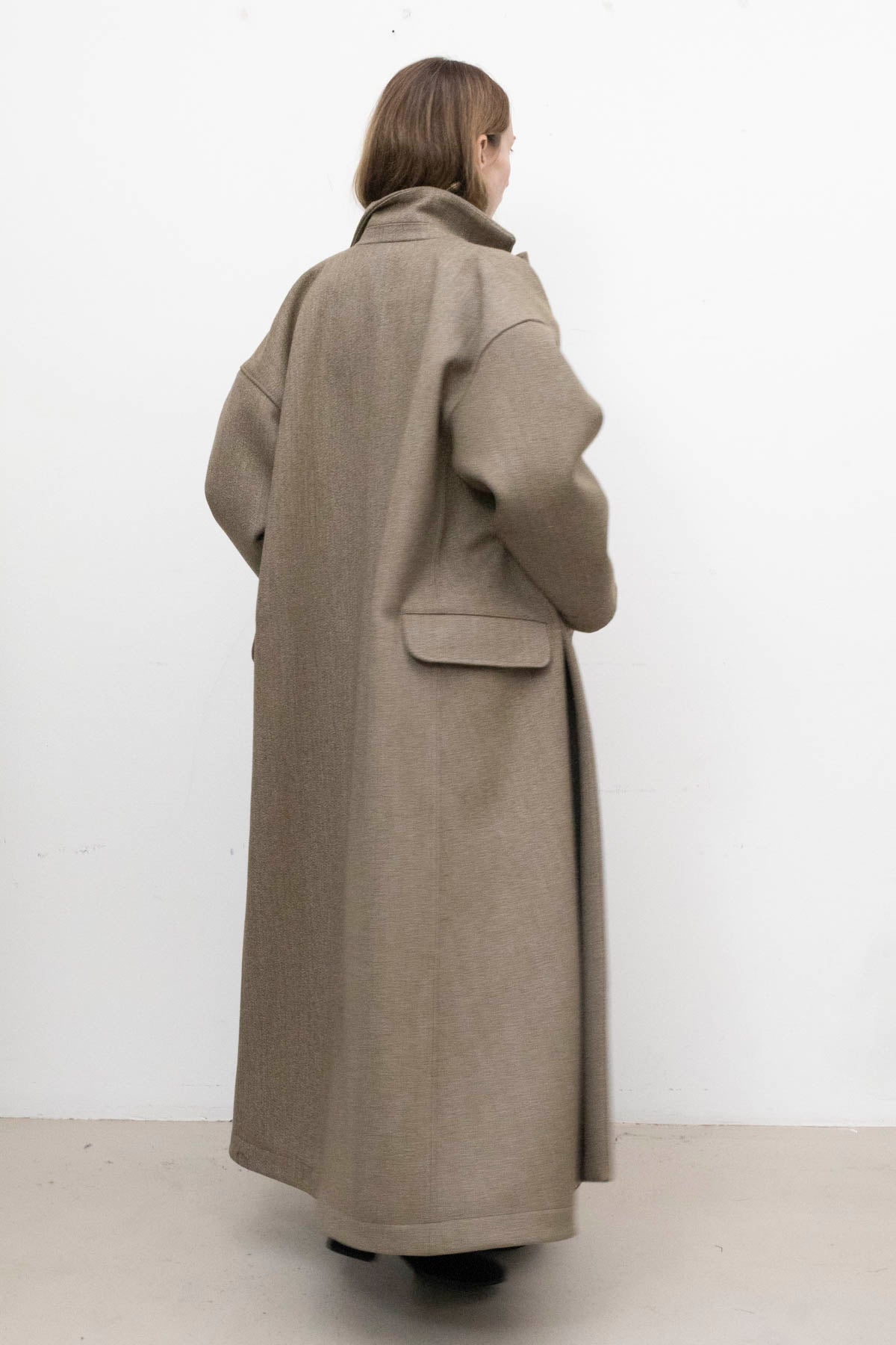 Folded Coat in Brig Sage Heavy Wool