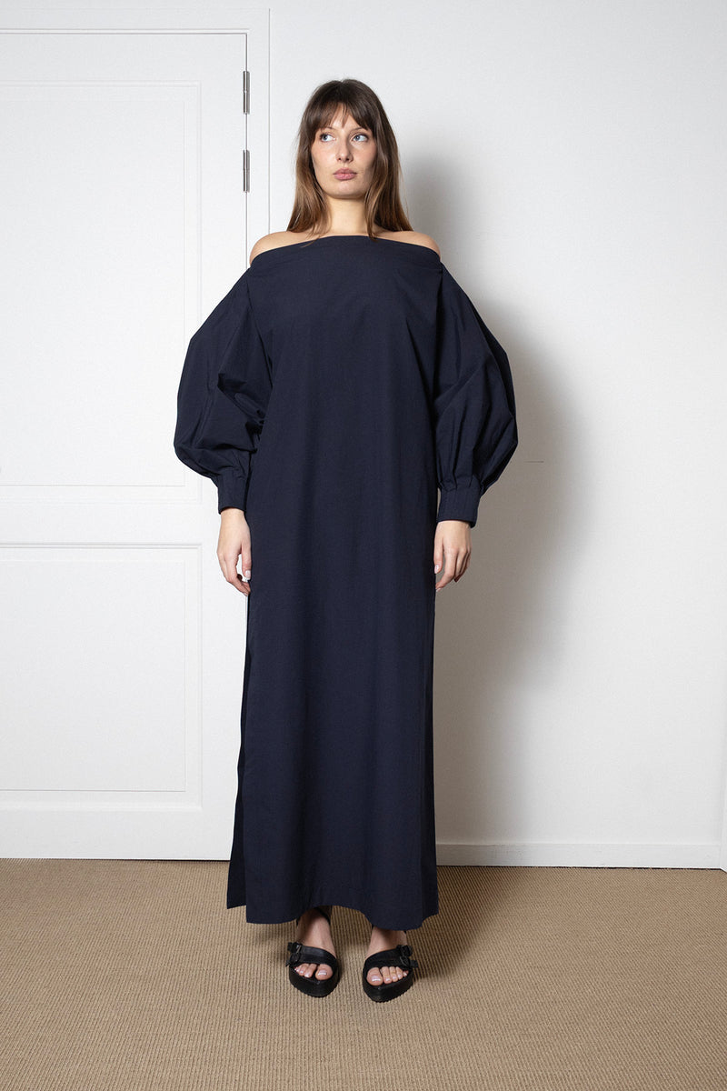 ARCHETYPE Indulging Dress in Navy Cotton Poplin