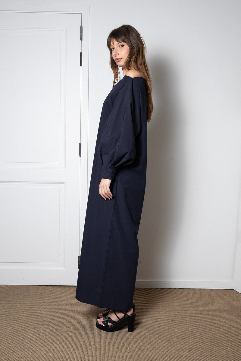 ARCHETYPE Indulging Dress in Navy Cotton Poplin