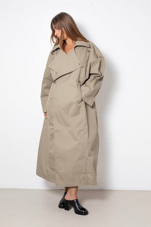 ARCHETYPE Trench Coat in Beige Waterproof Cotton
