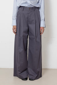 ARCHETYPE Billowing Trousers in Pigeon Cotton Twill