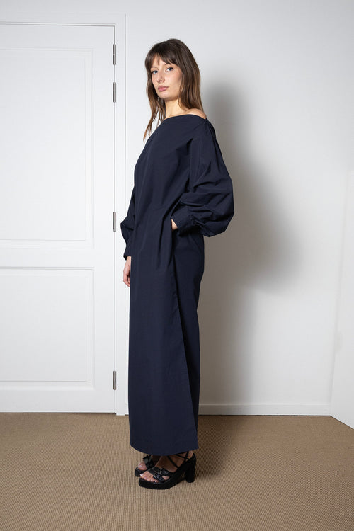 ARCHETYPE Indulging Dress in Navy Cotton Poplin