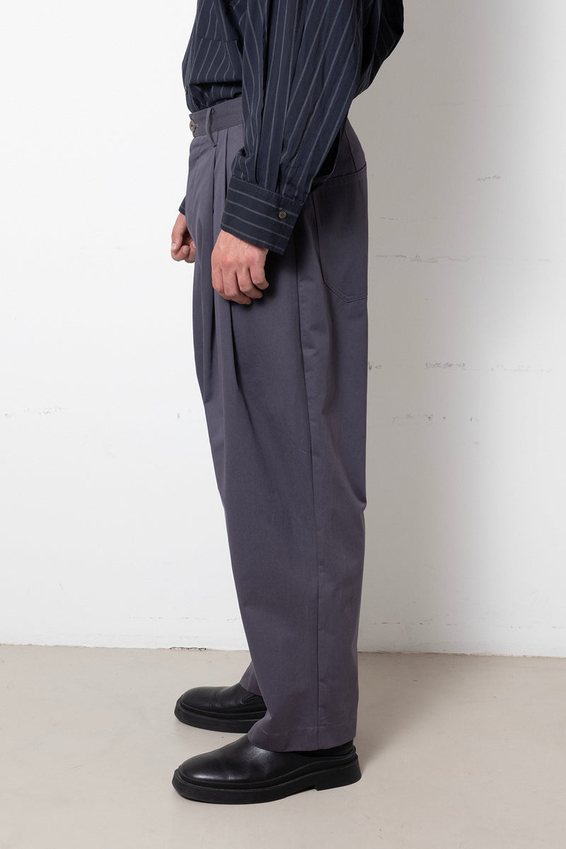 ARCHETYPE Billowing Trousers in Pigeon Twill Cotton (narrow)