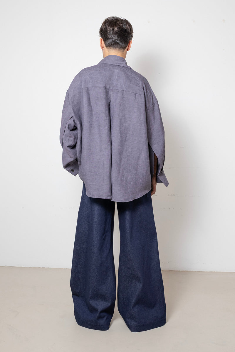 ARCHETYPE Shirt in Purple Linen