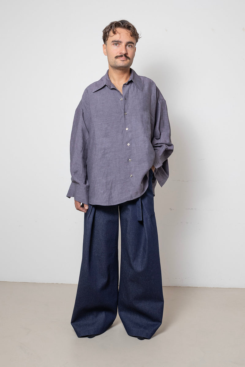 ARCHETYPE Shirt in Purple Linen
