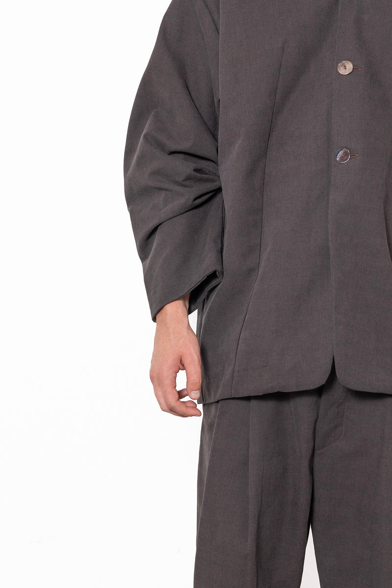 ARCHETYPE Pinching Vest in Brown Vichy cotton