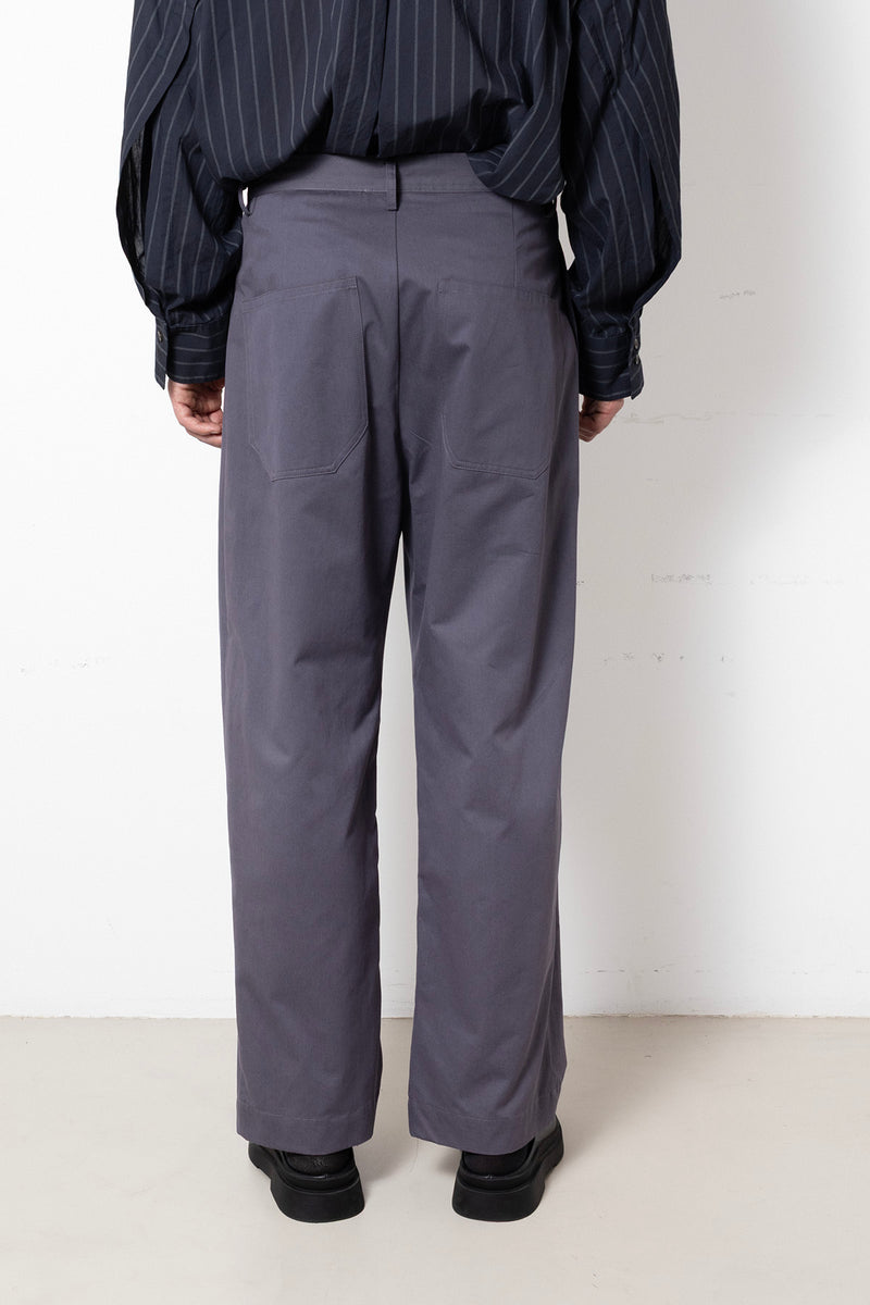 ARCHETYPE Billowing Trousers in Pigeon Twill Cotton (narrow)