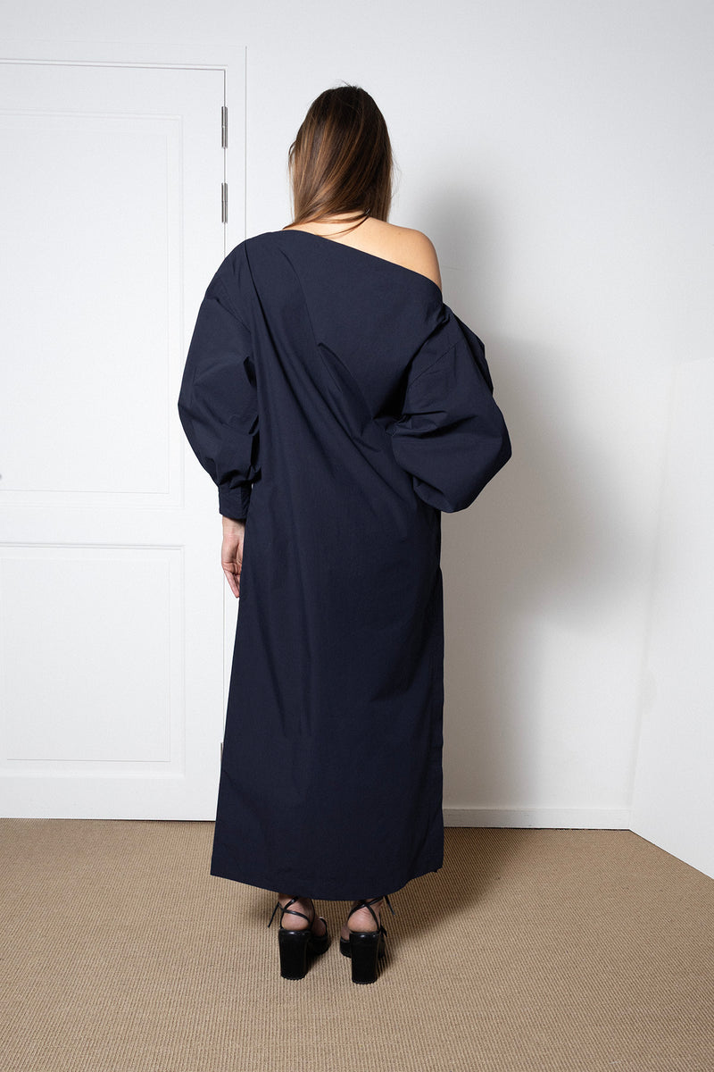 ARCHETYPE Indulging Dress in Navy Cotton Poplin