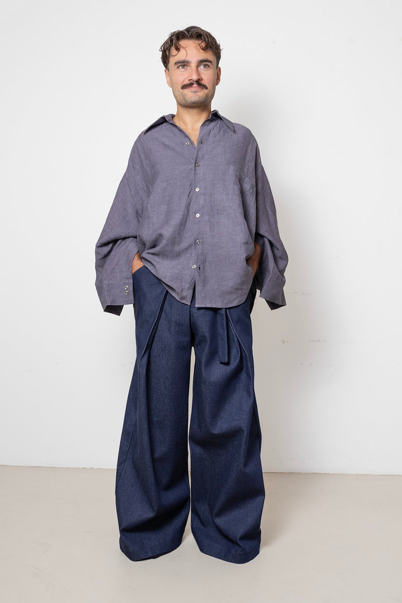 ARCHETYPE Shirt in Purple Linen
