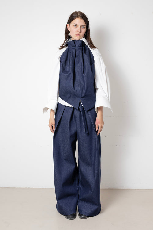 ARCHETYPE Lotus Top in Blue Denim