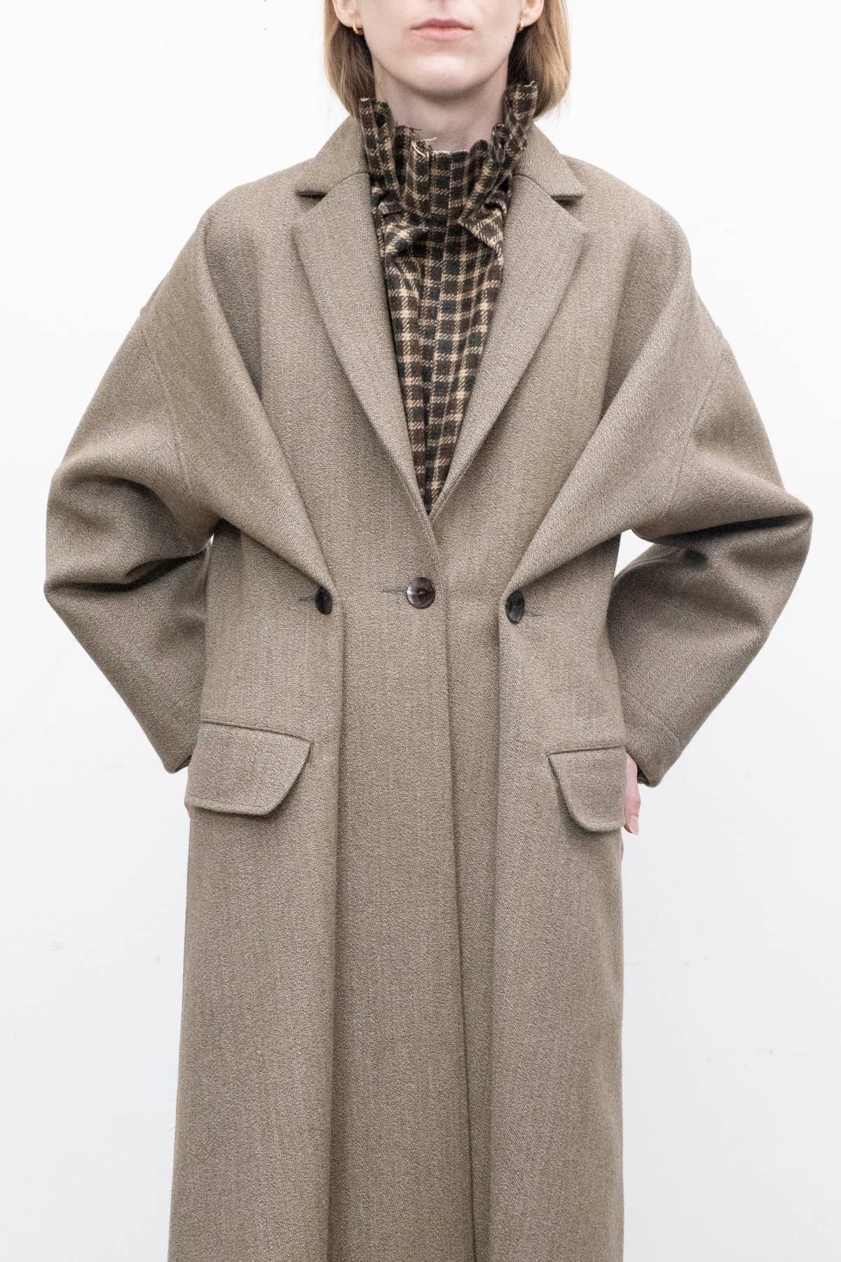 Folded Coat in Brig Sage Heavy Wool