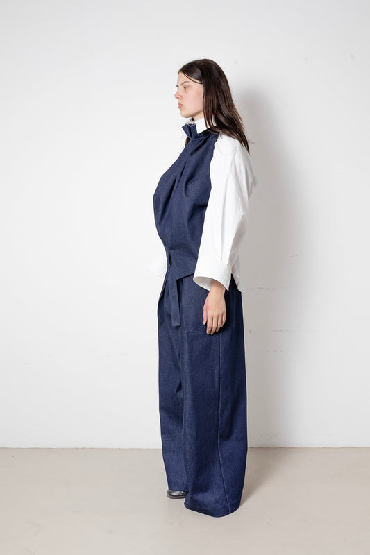 Lotus Top in Blue Denim