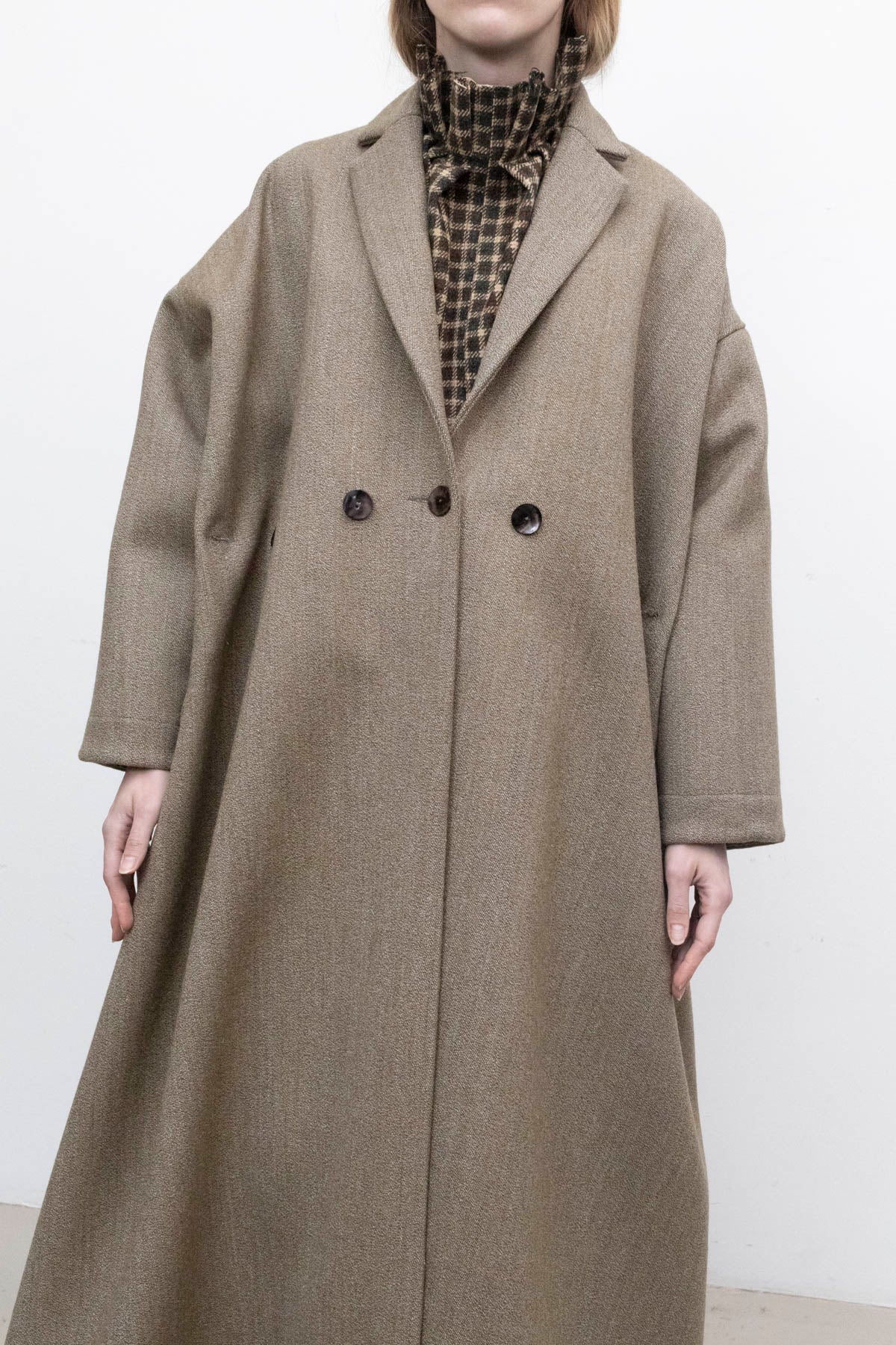 Folded Coat in Brig Sage Heavy Wool