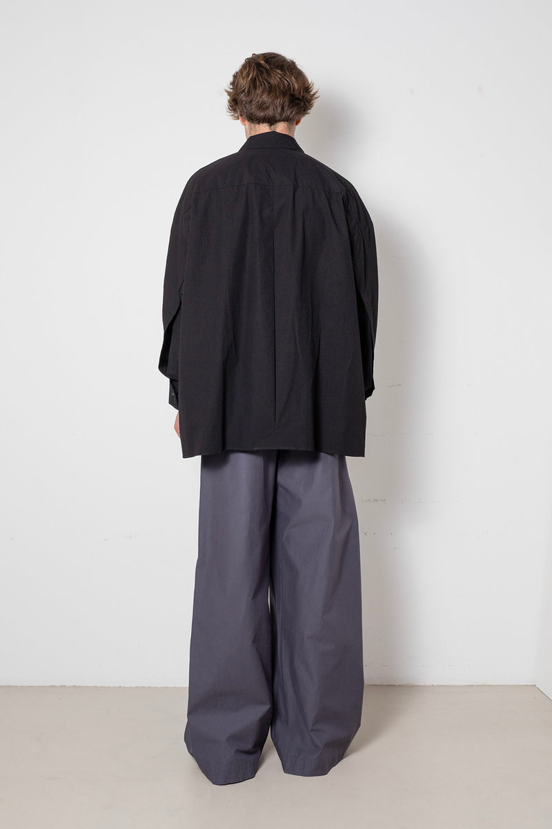 ARCHETYPE Revealing Shirt in Black Cotton Poplin