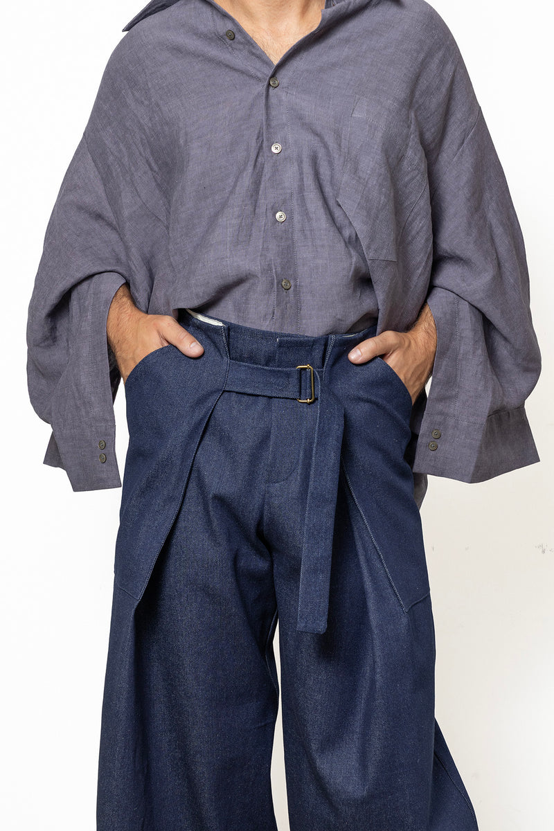 ARCHETYPE Shirt in Purple Linen