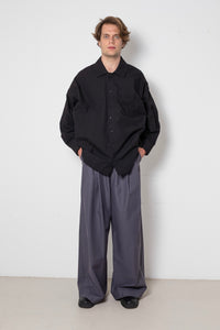 ARCHETYPE Revealing Shirt in Black Cotton Poplin