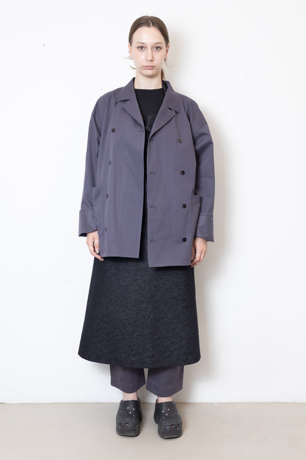Jacket in Pigeon Grey Cotton Twill