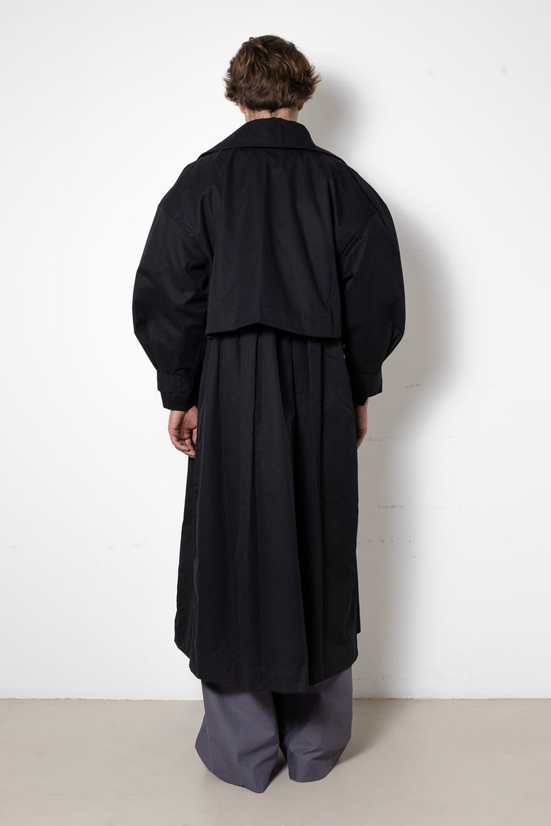 ARCHETYPE Trench coat in Black Waterproof Cotton