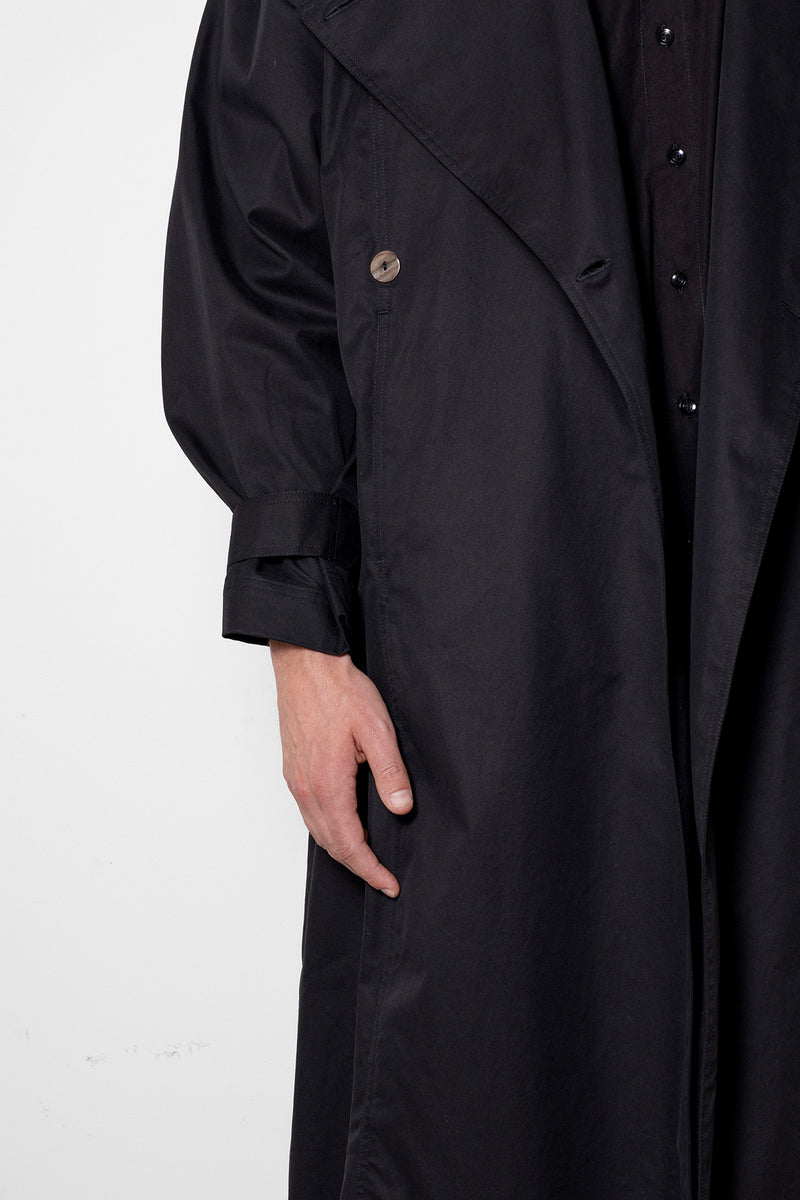 ARCHETYPE Trench coat in Black Waterproof Cotton