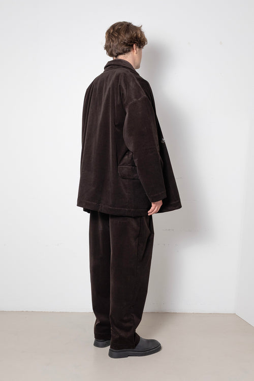 ARCHETYPE Folded Vest in Brown Corduroy Cotton