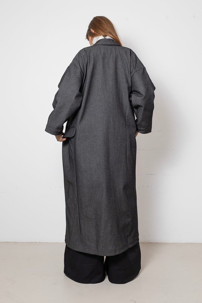 ARCHETYPE Folded Coat in Black Denim
