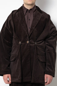 ARCHETYPE Folded Vest in Brown Corduroy Cotton