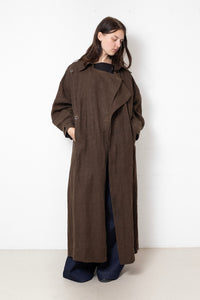 ARCHETYPE Trench coat in Brown Waxed Cotton