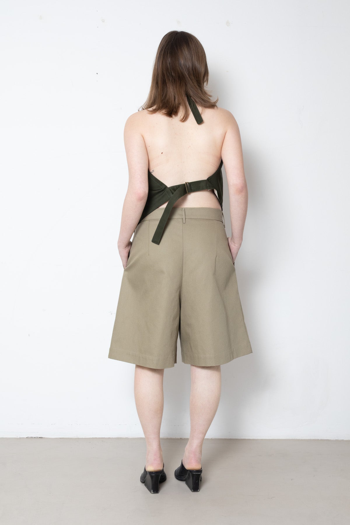 Lotus Top in Green Cotton Twill