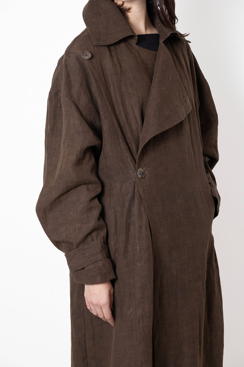 ARCHETYPE Trench coat in Brown Waxed Cotton
