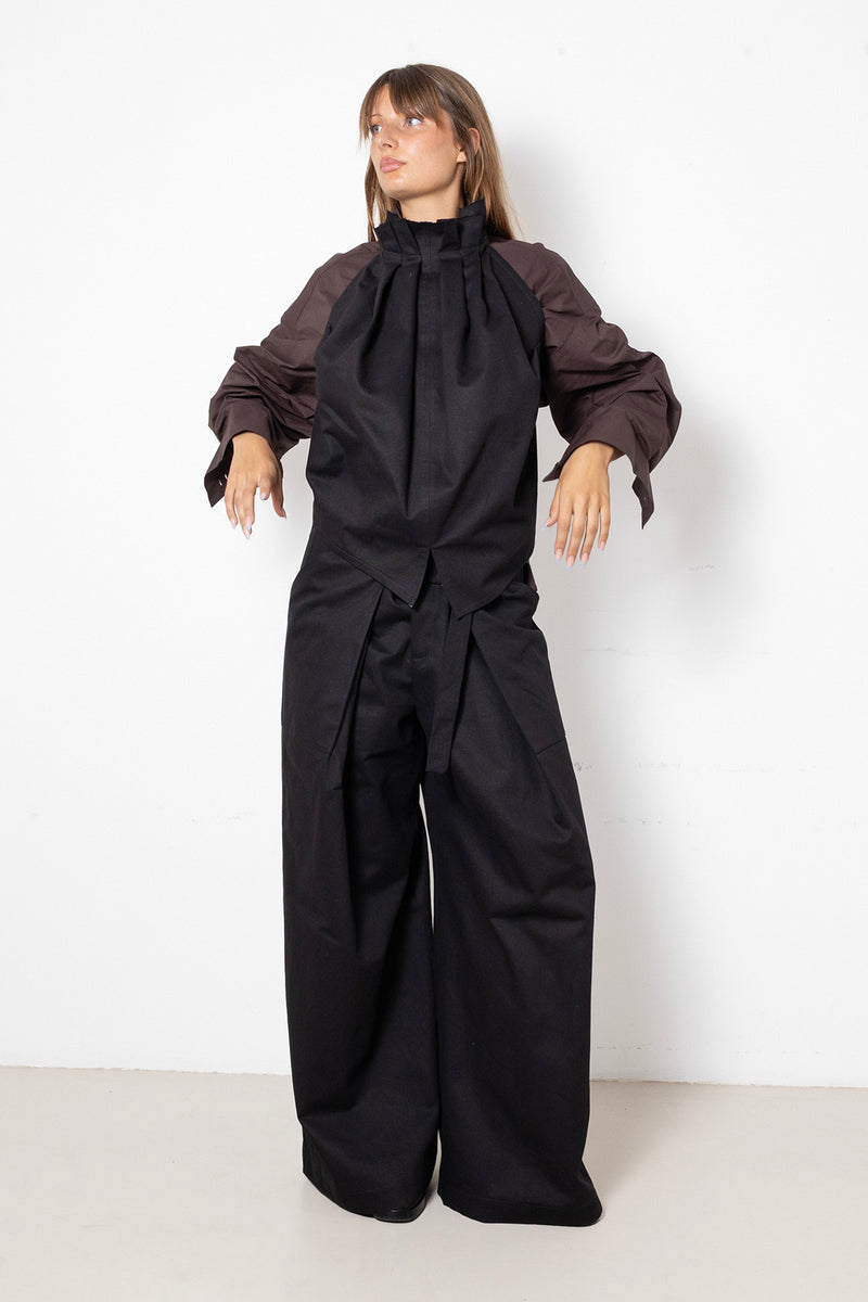 ARCHETYPE Top in Anthracite Cotton Twill