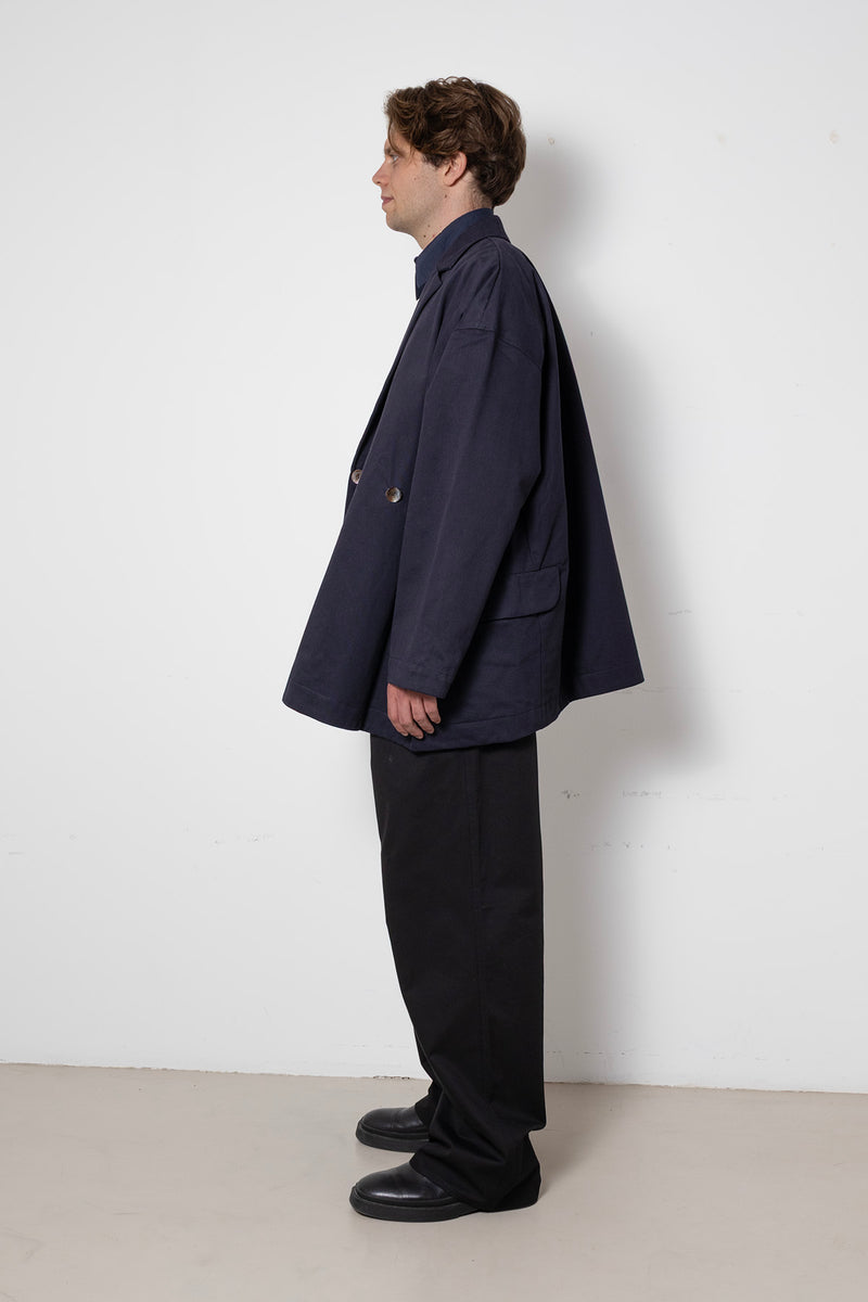 ARCHETYPE Folded Vest in Navy Twill