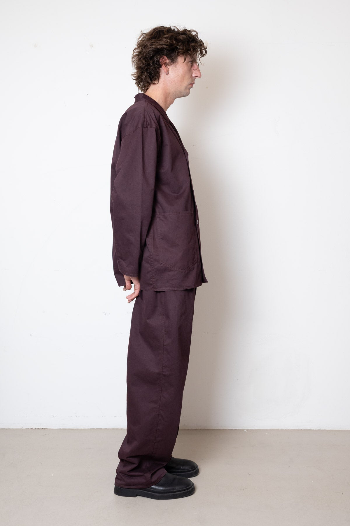 Jacket in Plum Cotton Twill