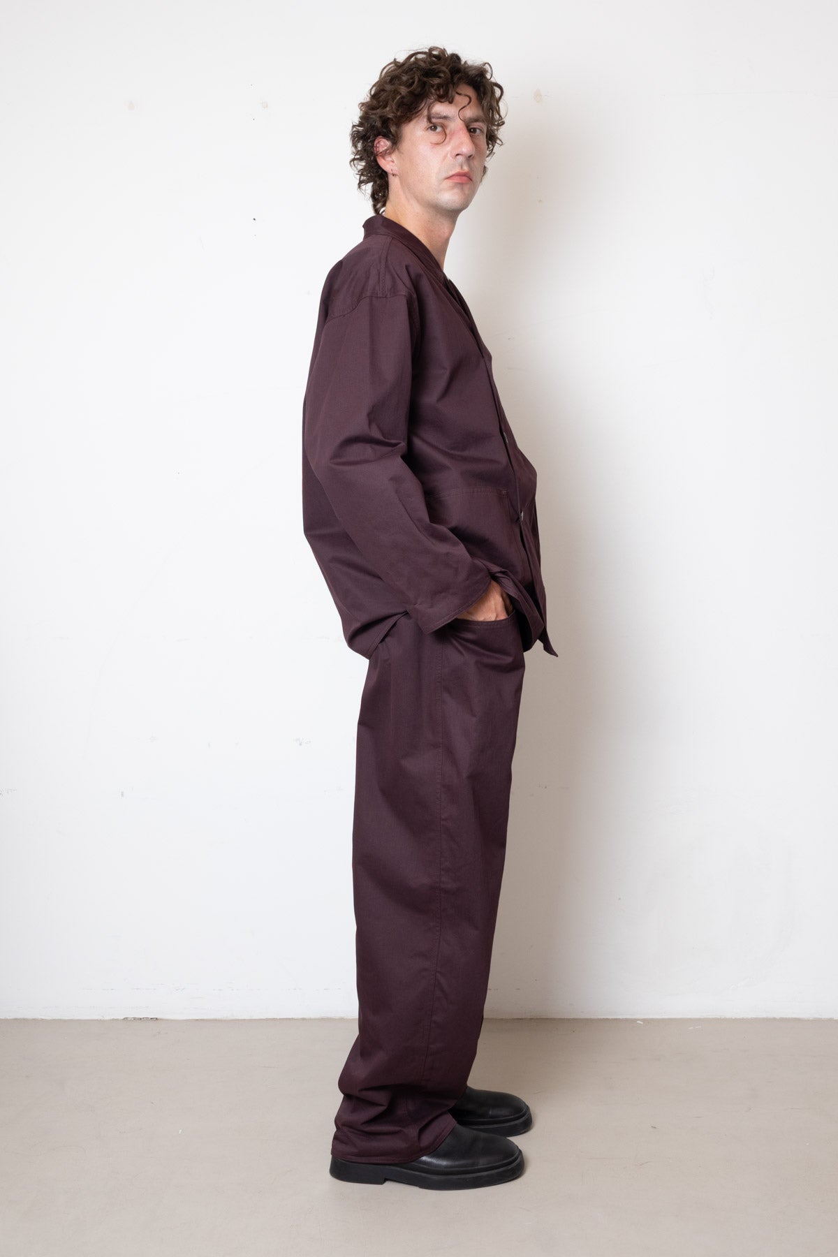 Jacket in Plum Cotton Twill