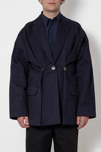 ARCHETYPE Folded Vest in Navy Twill