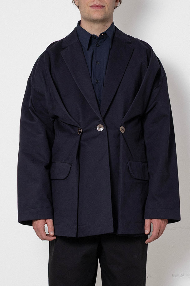 ARCHETYPE Folded Vest in Navy Twill