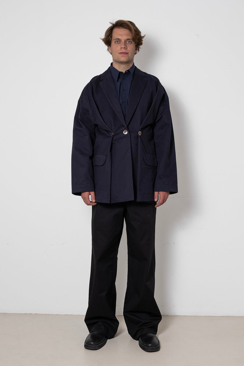 ARCHETYPE Folded Vest in Navy Twill