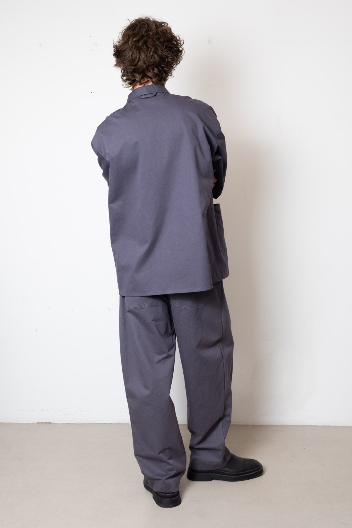 Jacket in Pigeon Grey Cotton Twill
