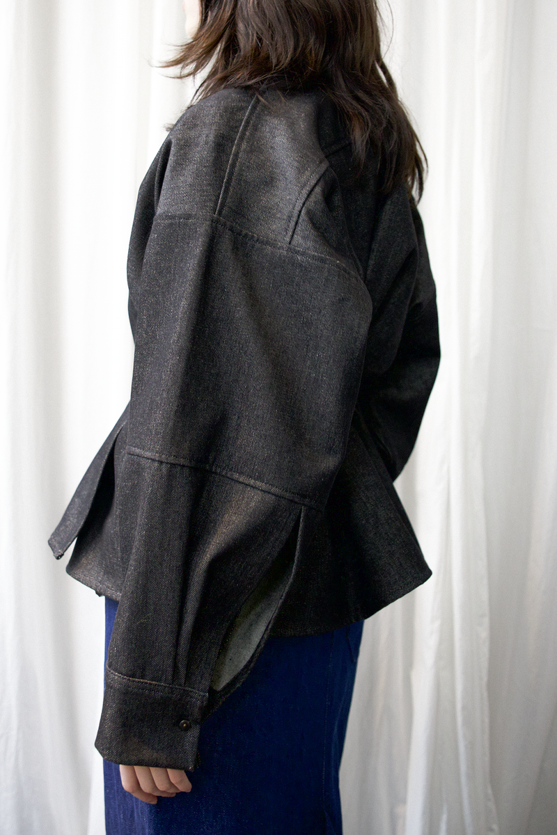 ARCHETYPE Enveloping top in black denim