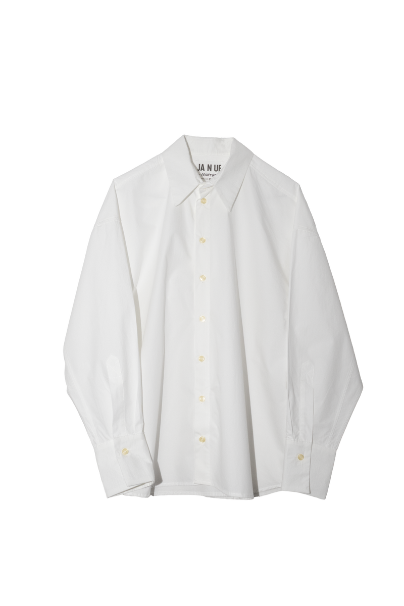 ARCHETYPE Billowing shirt in white cotton twill