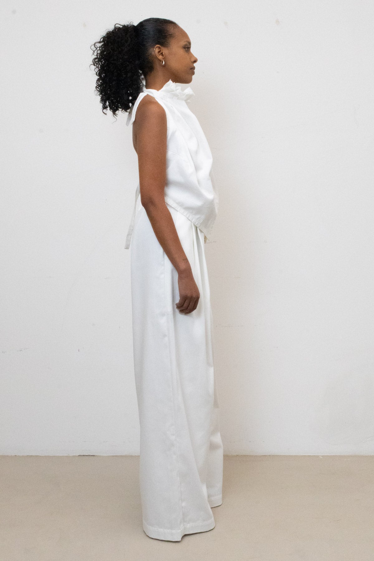 Lotus Top in White Denim
