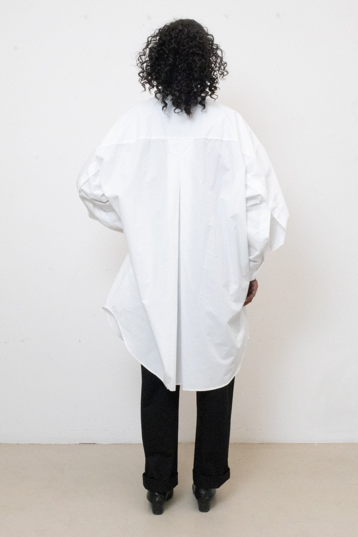 Shirt / Dress in White Cotton Poplin