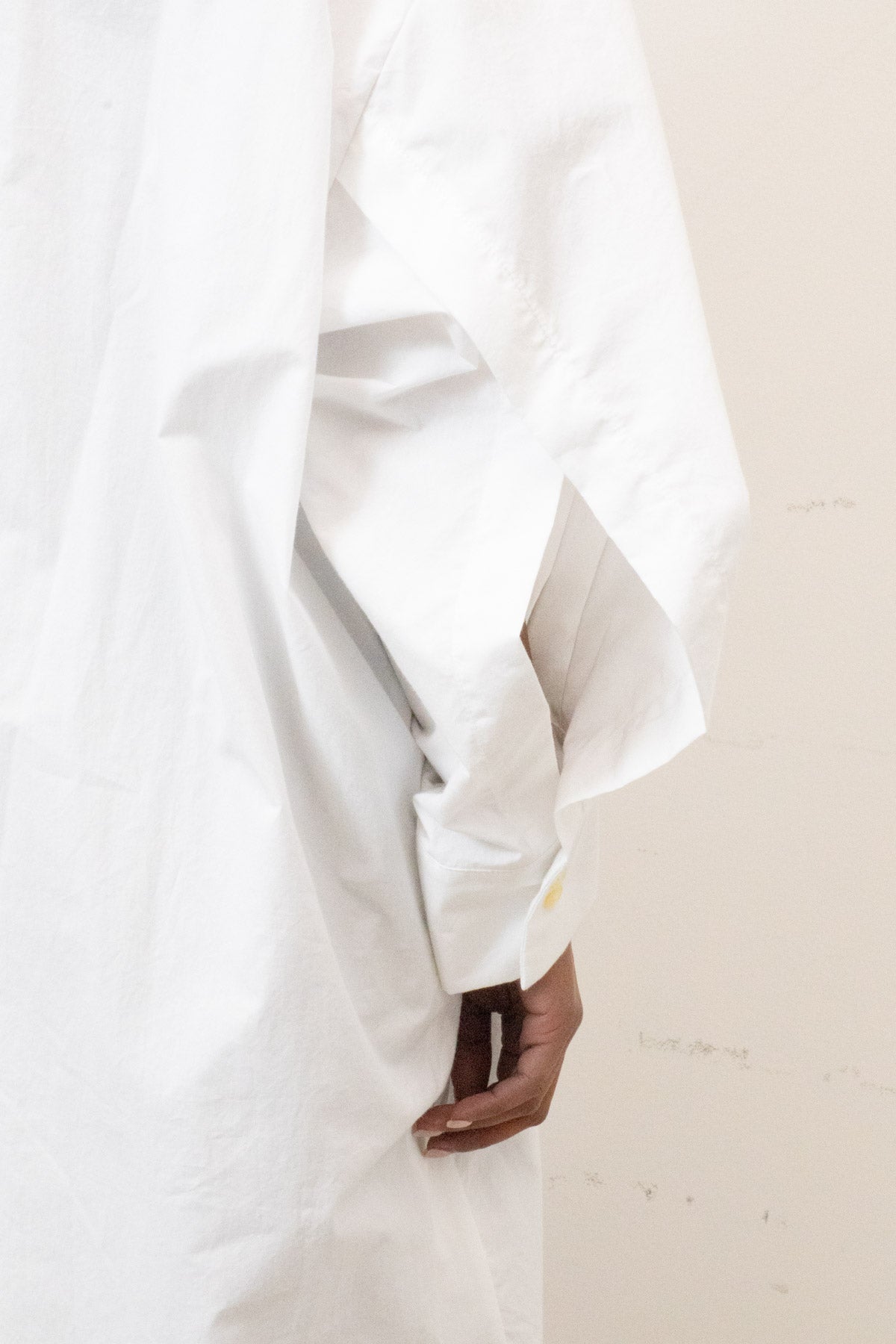 Shirt / Dress in White Cotton Poplin