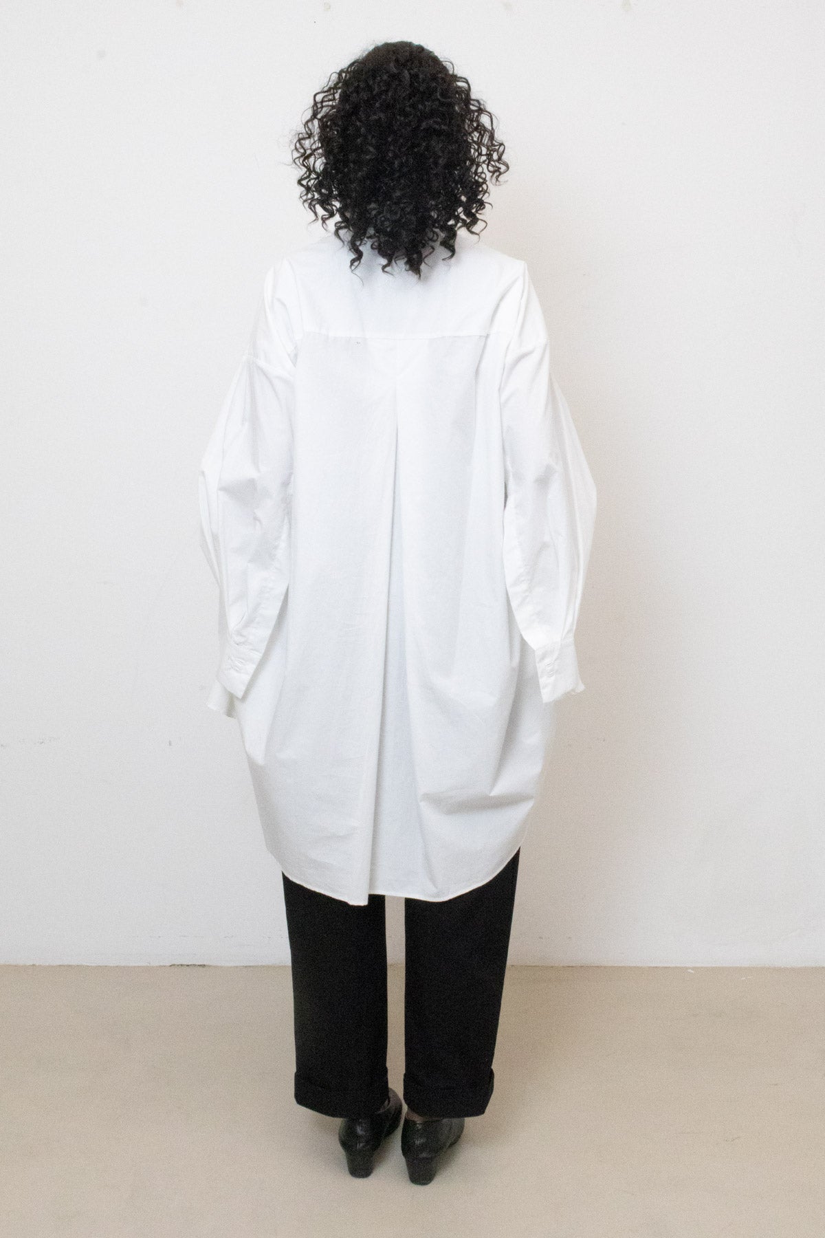 Shirt / Dress in White Cotton Poplin