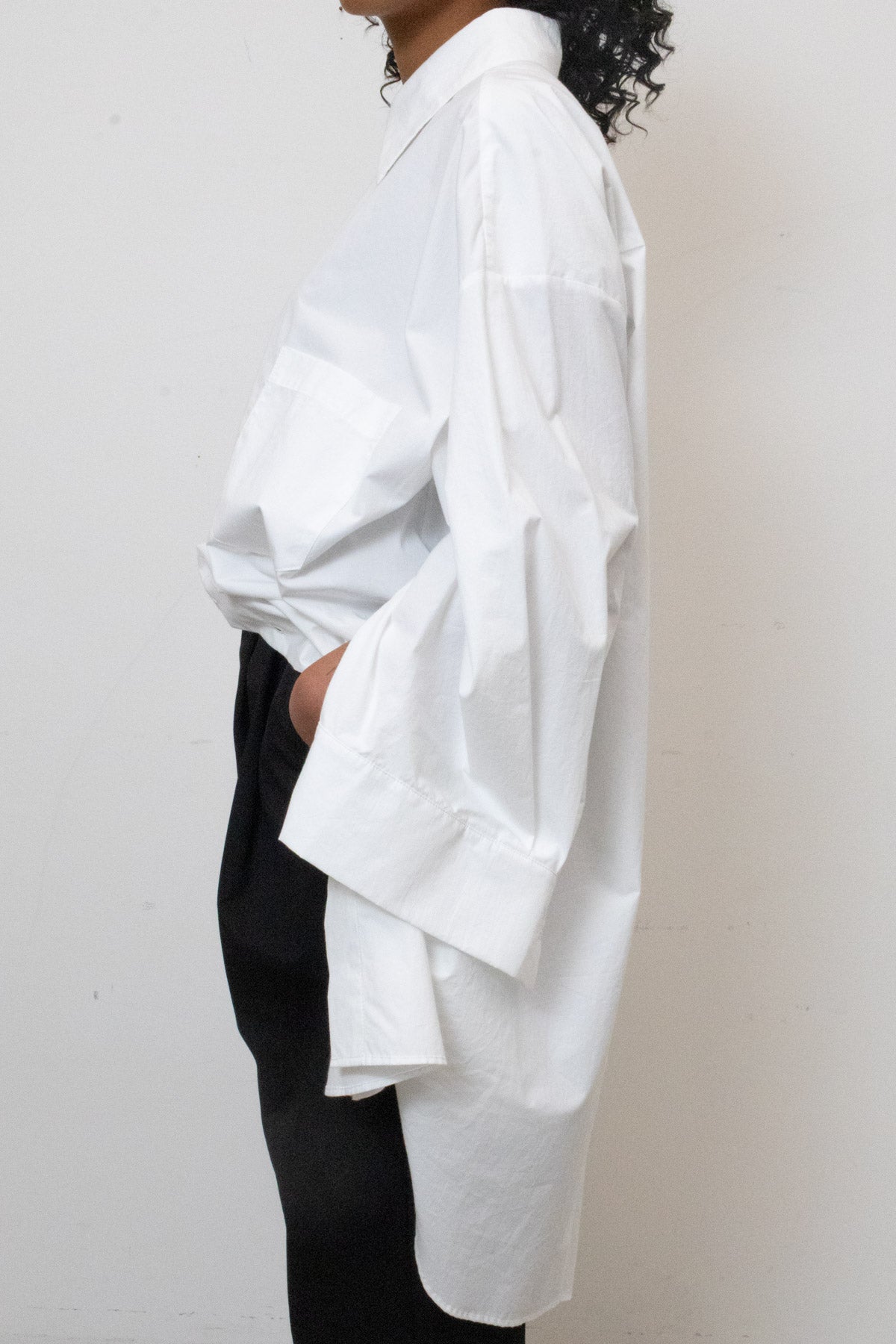 Shirt / Dress in White Cotton Poplin