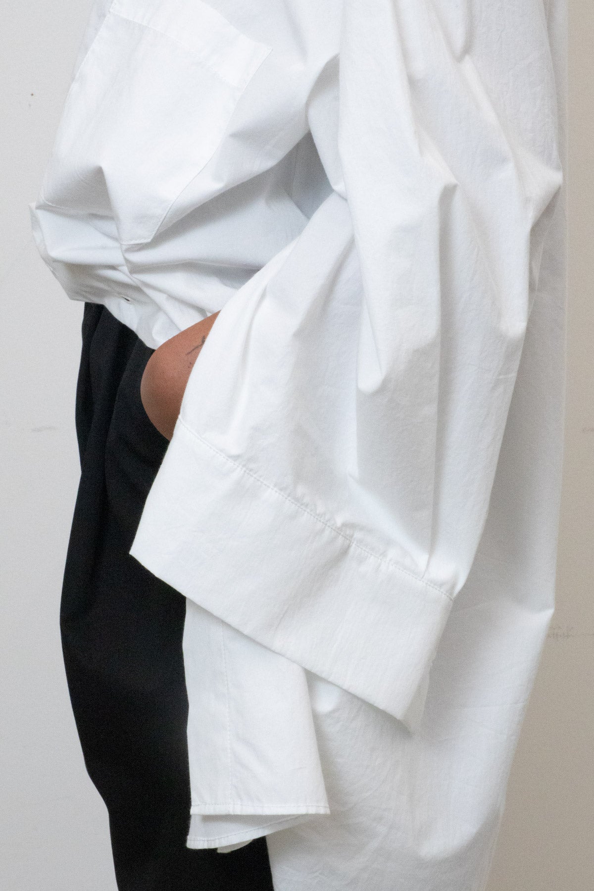 Shirt / Dress in White Cotton Poplin