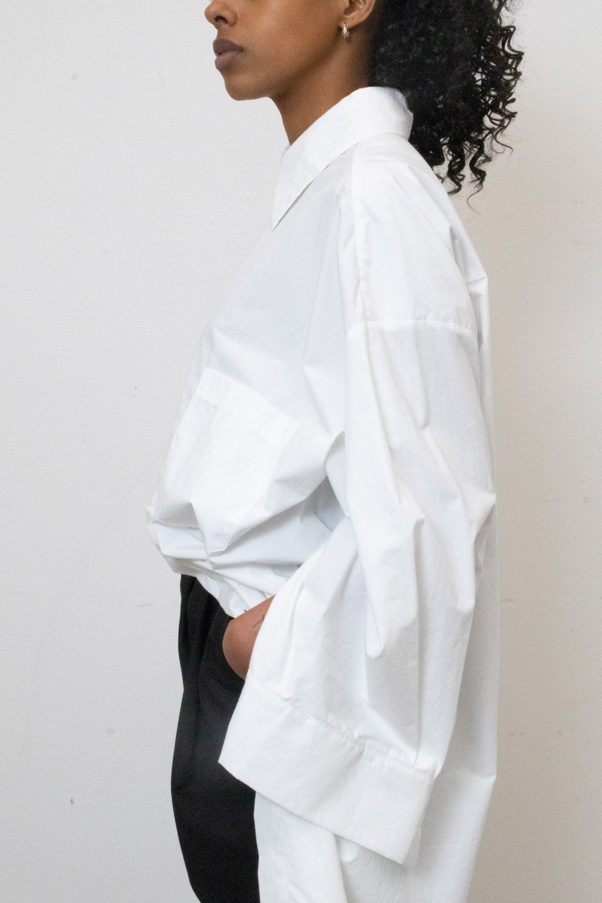 Shirt / Dress in White Cotton Poplin