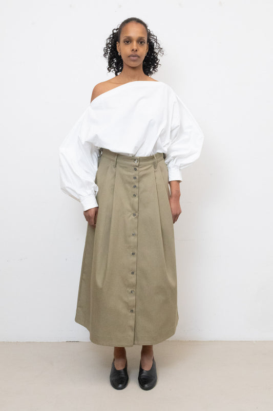 Indulging Top in White Cotton Poplin