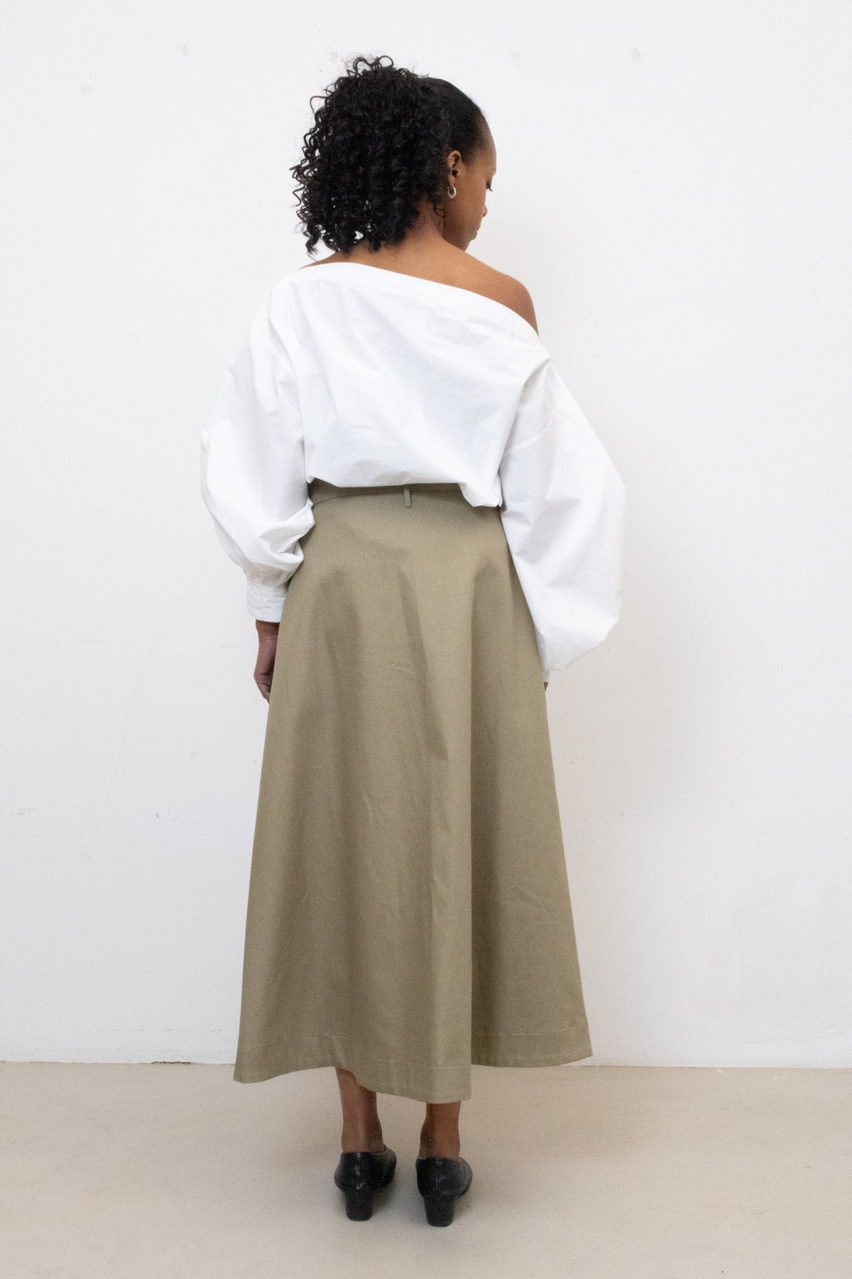 Indulging Top in White Cotton Poplin