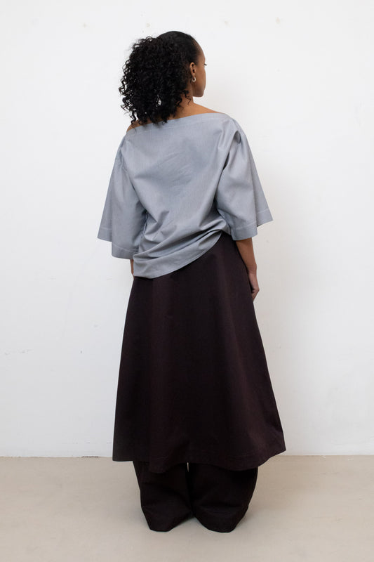 Tee Shirt in Houndstooth Cotton/Viscose