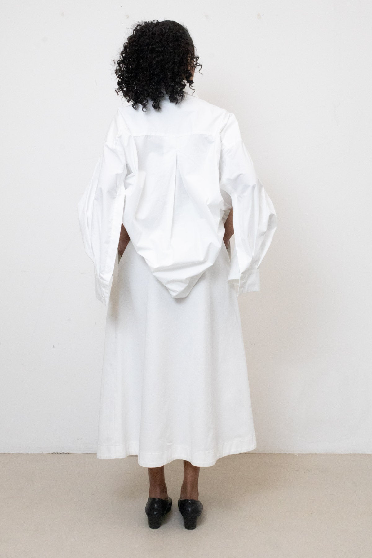 Shirt in White Cotton Poplin